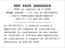 publication legale liquidation eurl